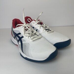 ASICS Men Gel Game 8 Tennis Pickleball Shoes White Mako Blue Size 9 NEW